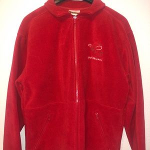 DISNEY PARKS Womens Red Fleece Full Zip MICKEY